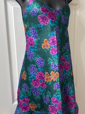 Ladies Nighty with Pink, Purple & Orange Floral Print